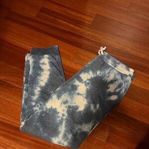 Karen Kane Blue and Cream Joggers